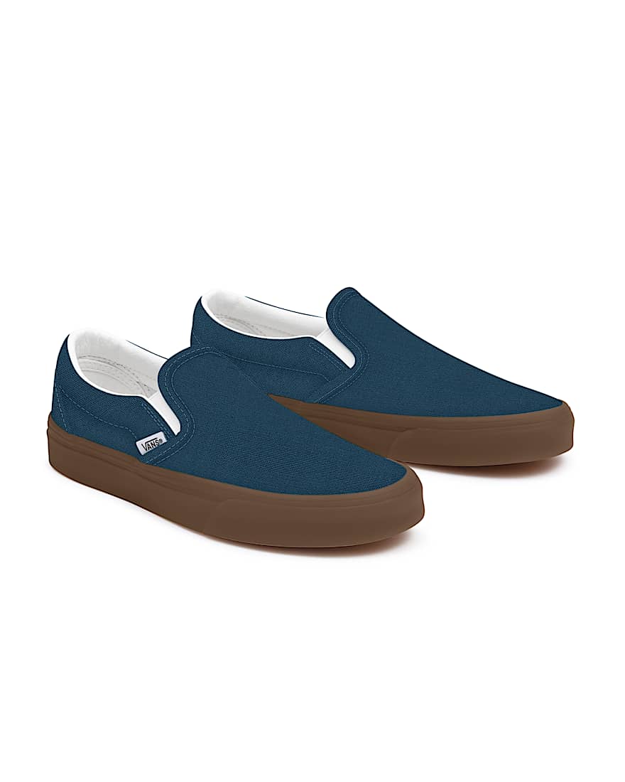 Personalisierbare Navy Gum Sole SlipOn mit breiter Passform VANS Blau HERO
