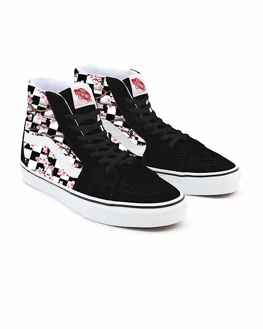 Personalisierbare Cherry Blossom Checkerboard Sk8Hi VANS Multicolour HERO