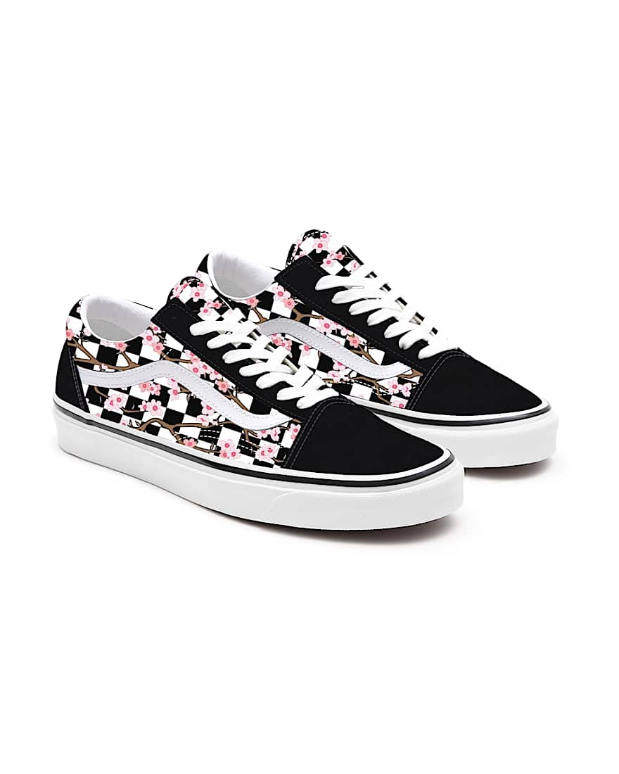 Personalisierbare Cherry Blossom Checkerboard Old Skool VANS Multicolour HERO