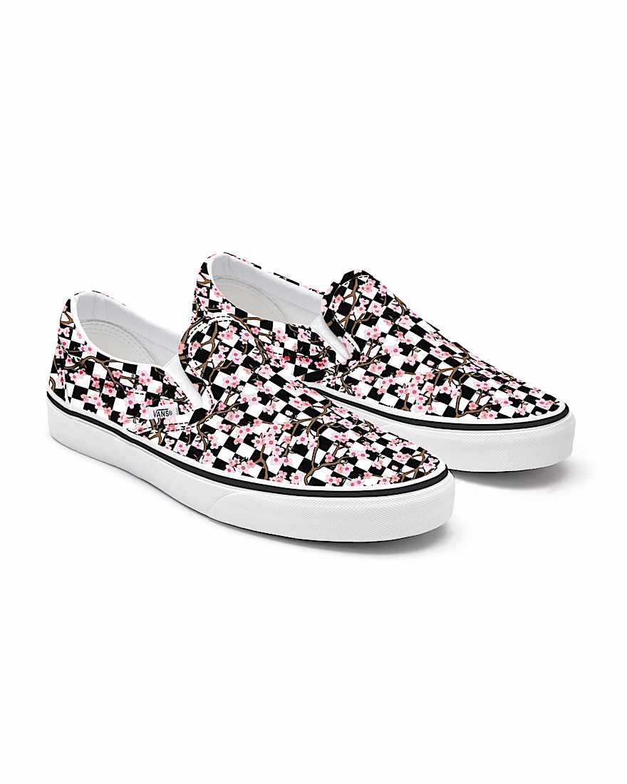 Customs Cherry Blossom Checkerboard Slip-On - 1