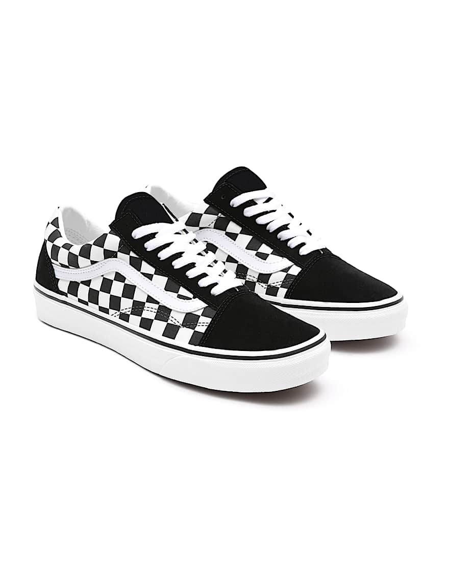 Checkerboard Old Skool Personalizadas de horma ancha - 1