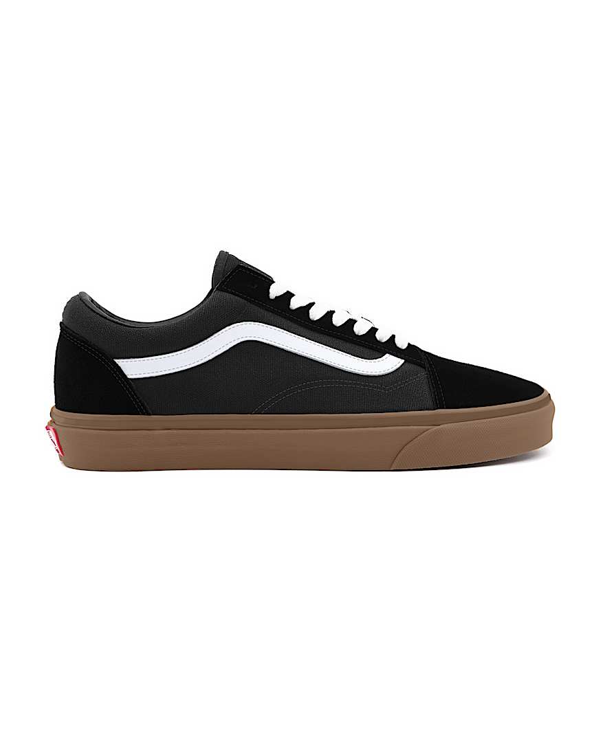 Black Gum Sole Old Skool personalizzate a calzata ampia