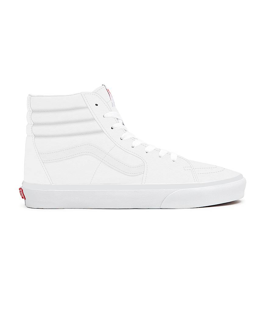 Total White Leather Sk8-Hi Personalizadas de horma ancha