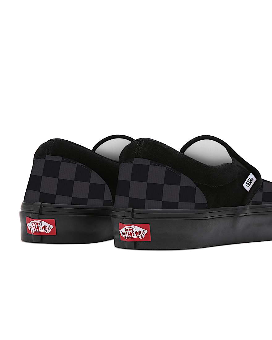 Zapatillas Junior Total Black Checkerboard Slip-On Personalizadas (4-8 años)