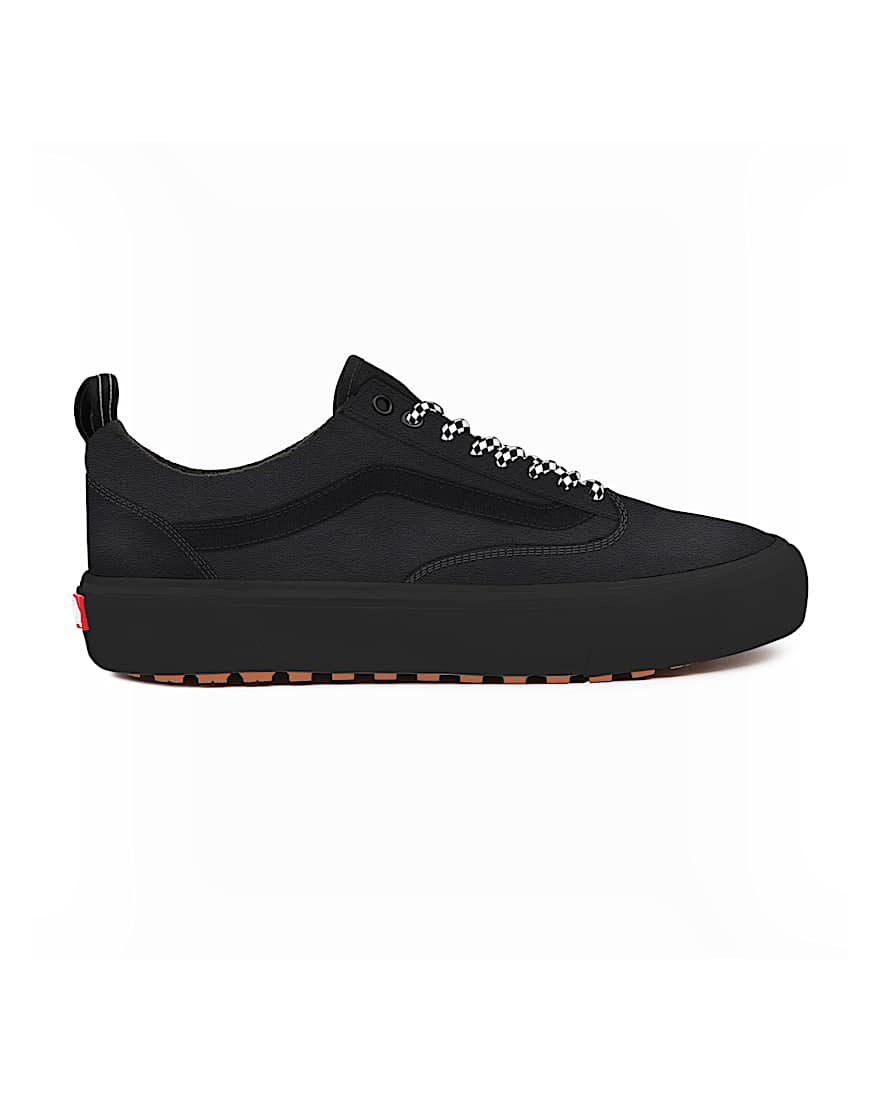 Customs Total Black Leather & Checkerboard Laces Old Skool MTE
