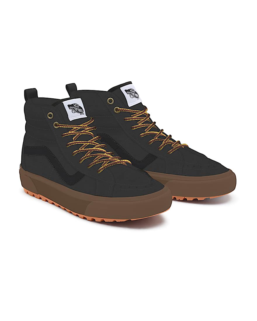 Personalisierbare Water Repellent Suede Black Gum Sole Sk8Hi MTE VANS Schwarz HERO