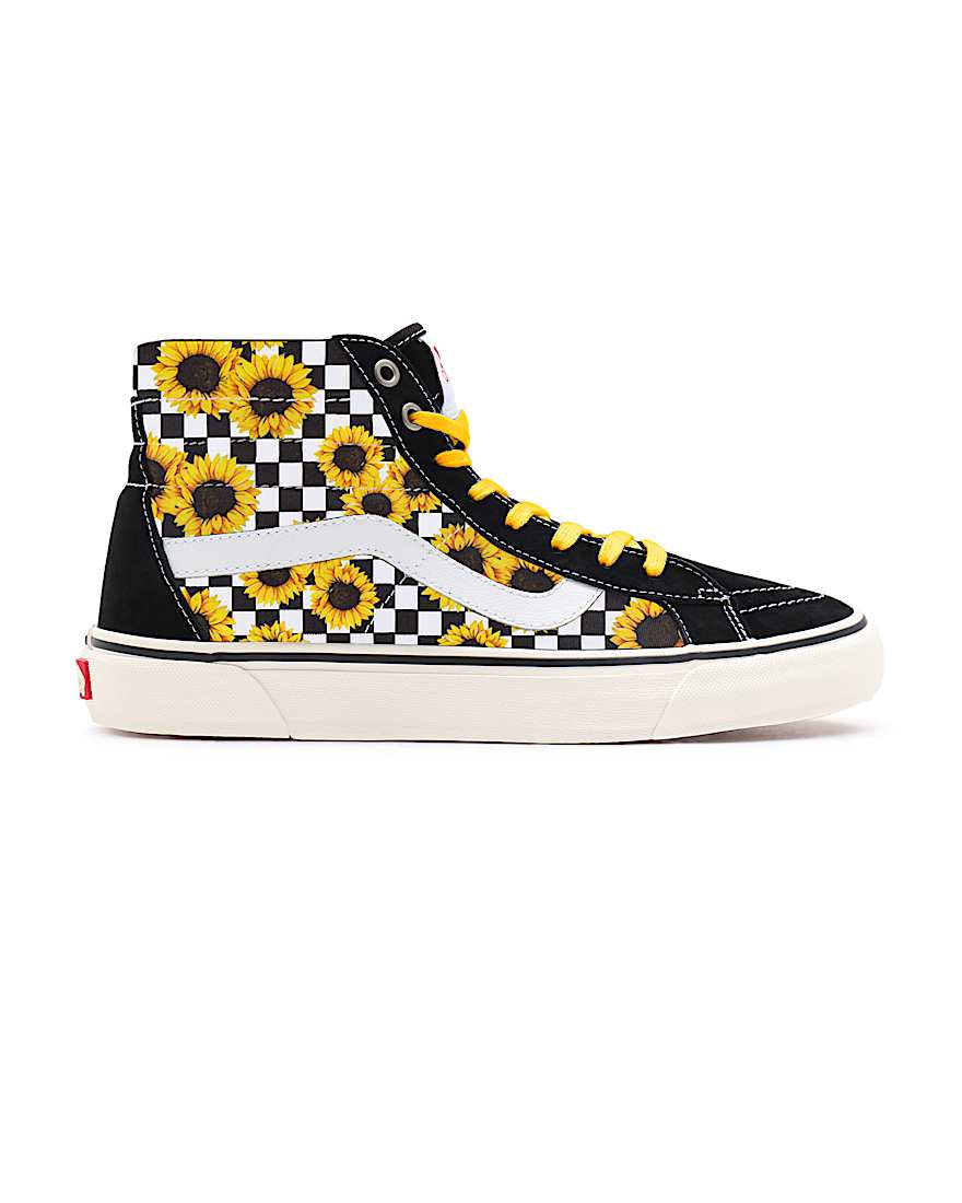 Personalisierbare Sunflowers Sk8Hi VANS SchwarzWei ALT1