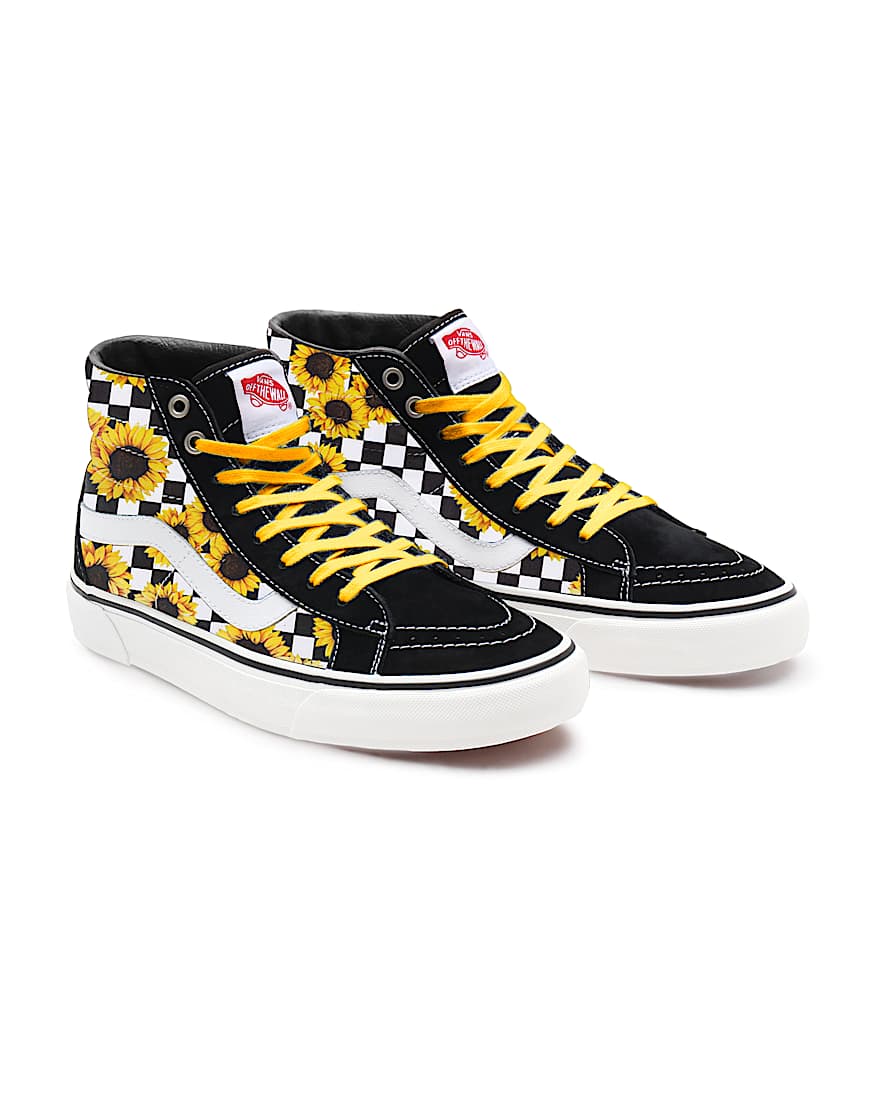 Personalisierbare Sunflowers Sk8Hi VANS SchwarzWei HERO