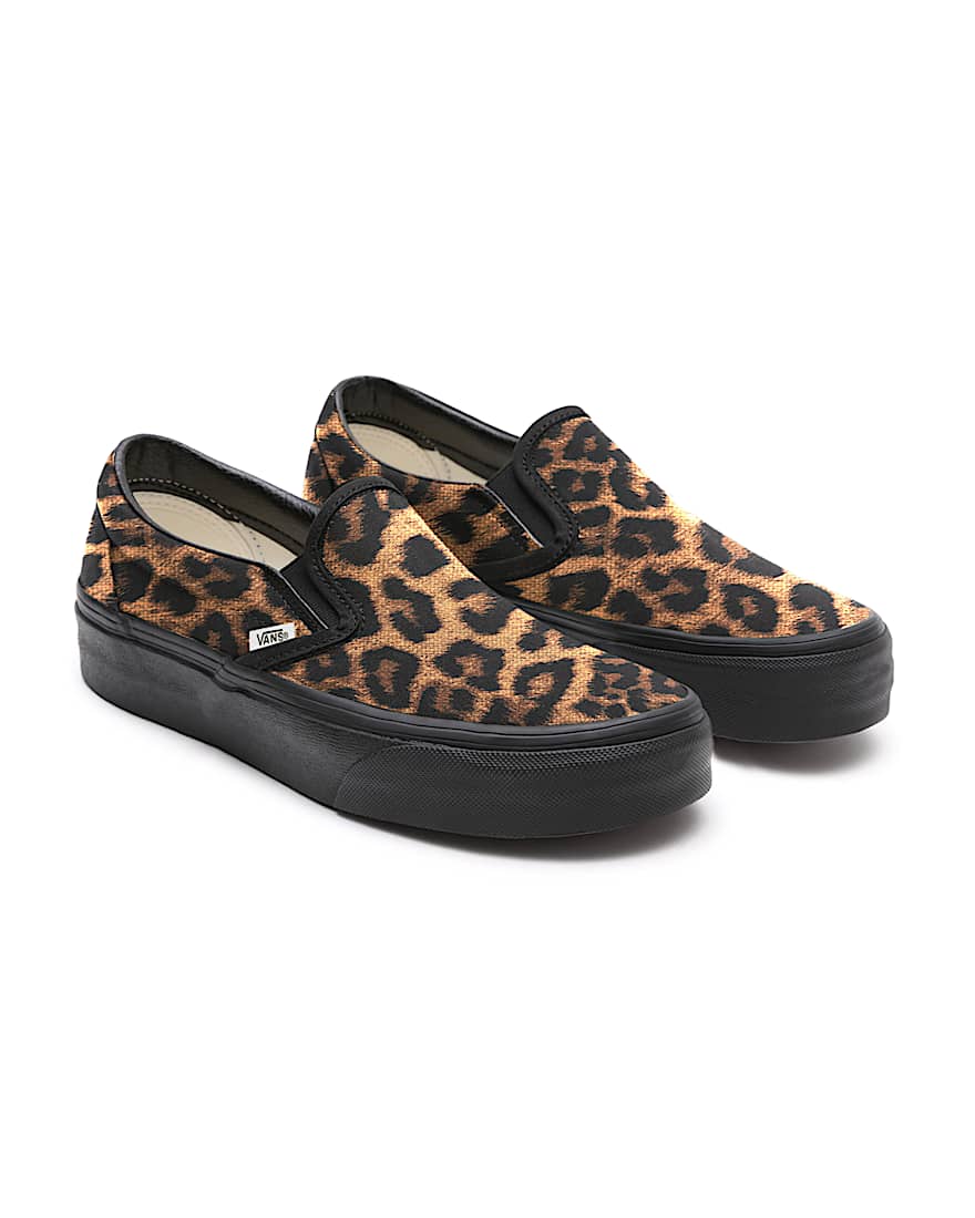 Personalisierbare Leopard SlipOn Platform VANS Braun HERO