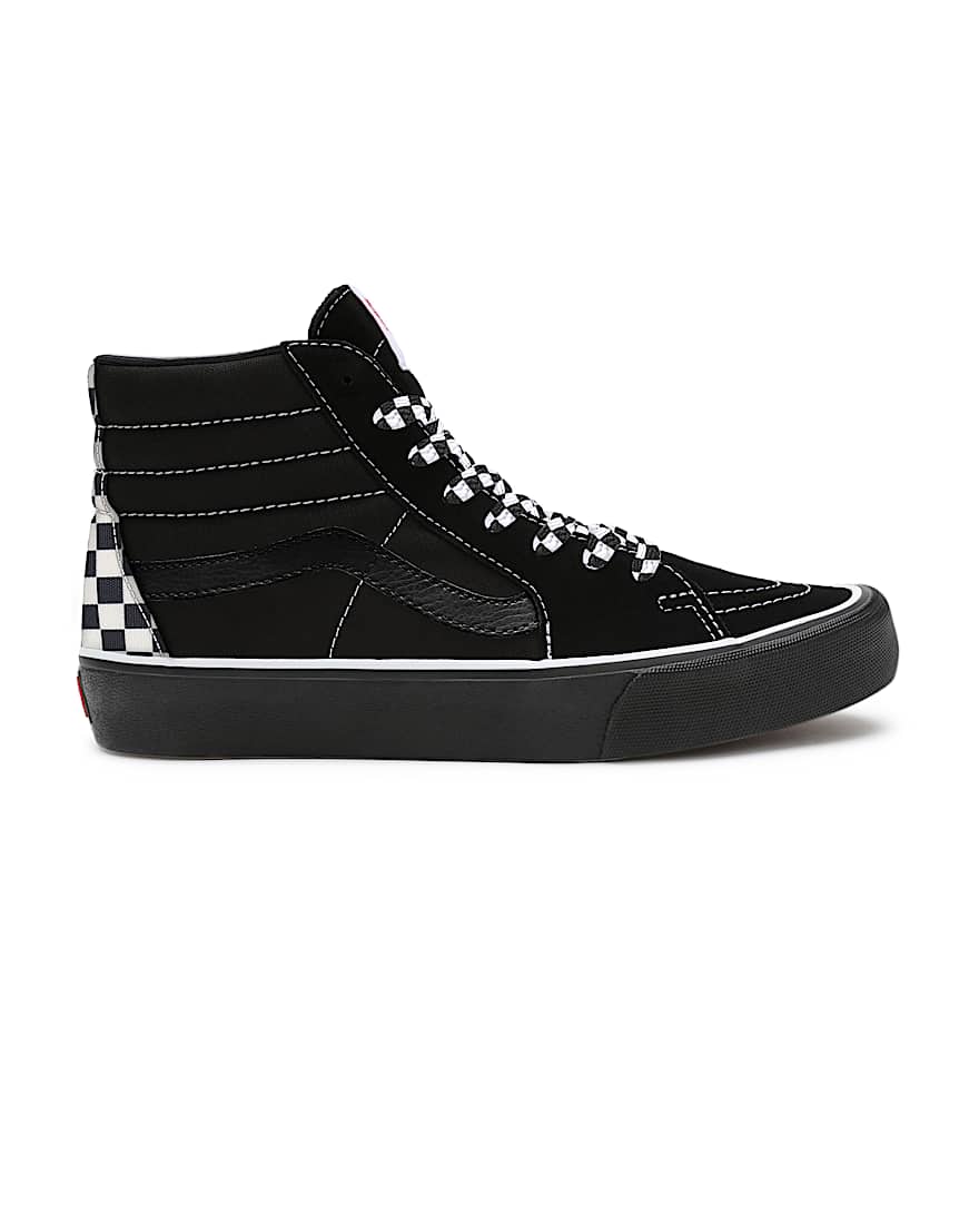 Personalisierbare Checkerboard Black Sk8Hi VANS Schwarz ALT1