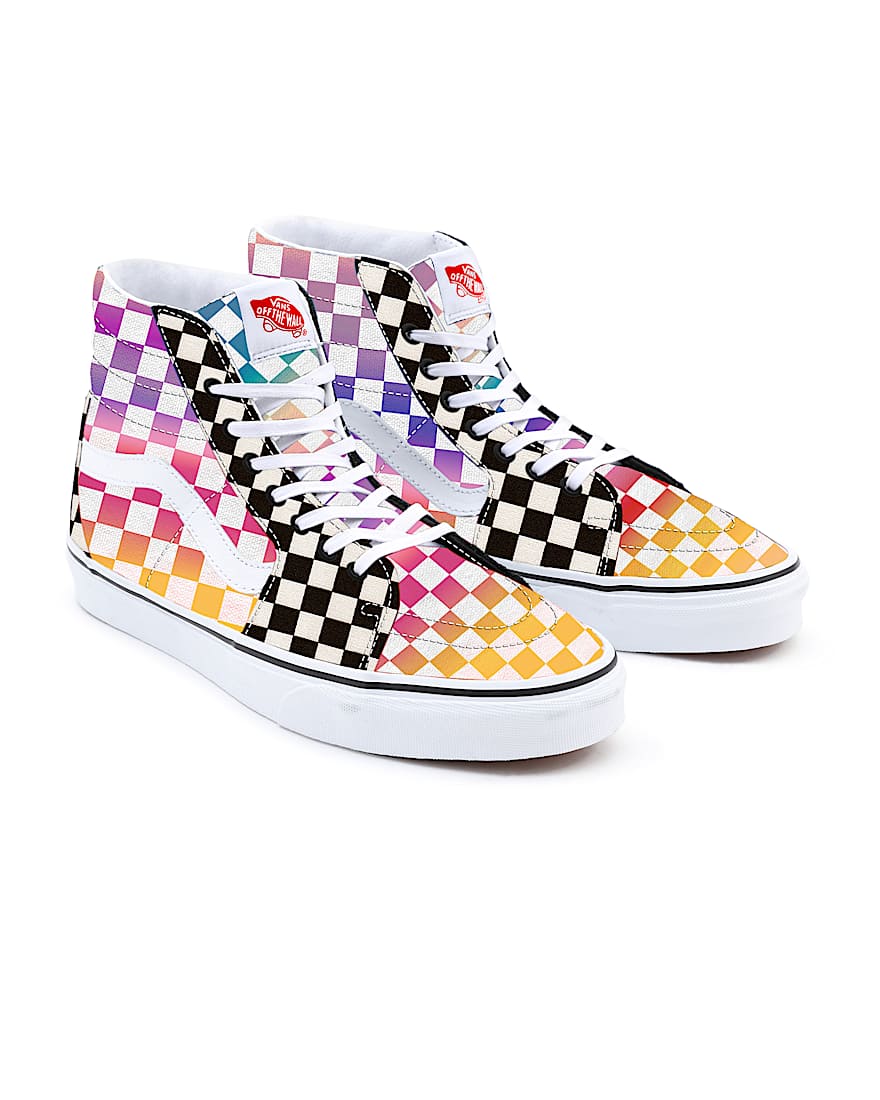 Personalisierbare Rainbow Checkerboard Sk8Hi VANS Multicolour HERO
