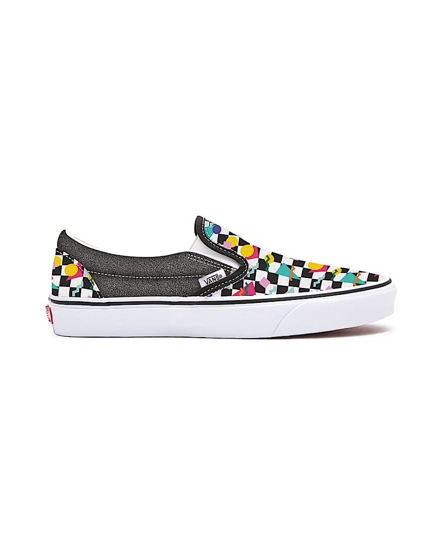 Kids Customs Glitter Geometric Checkerboard Slip-On Shoes (4-8 years)