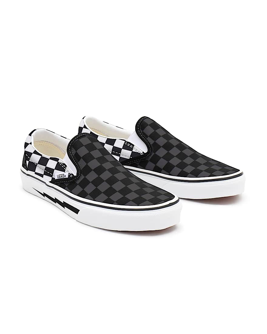 Personalisierbare Lightning Foxing SlipOn VANS SchwarzWei HERO