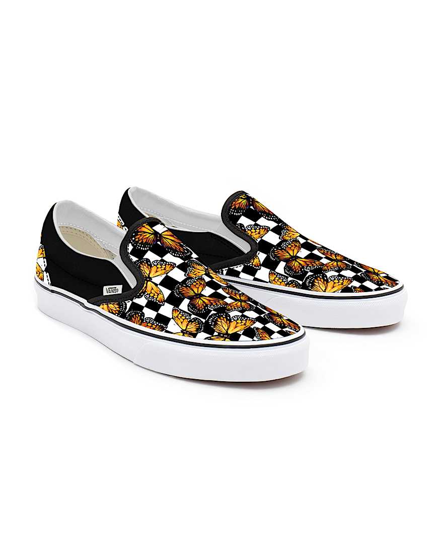 Butterfly Checkerboard SlipOn Personalisierbare VANS SchwarzWei HERO