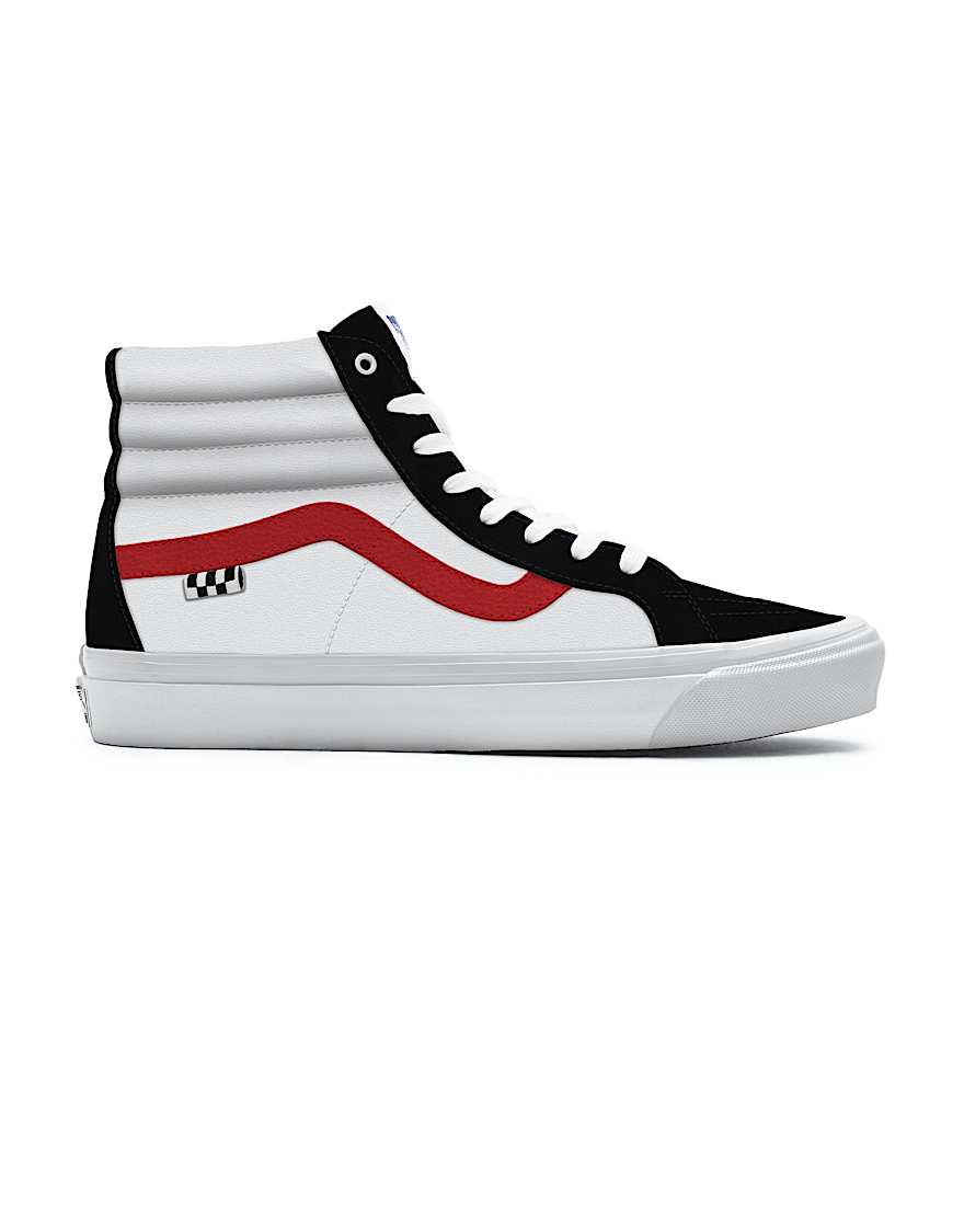 Personalisierbare True White and Black Suede Skate Sk8Hi VANS Schwarz ALT1
