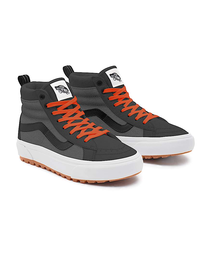 Personalisierbare Suede Charcoal and Flame Laces Sk8Hi MTE VANS SchwarzGrau HERO
