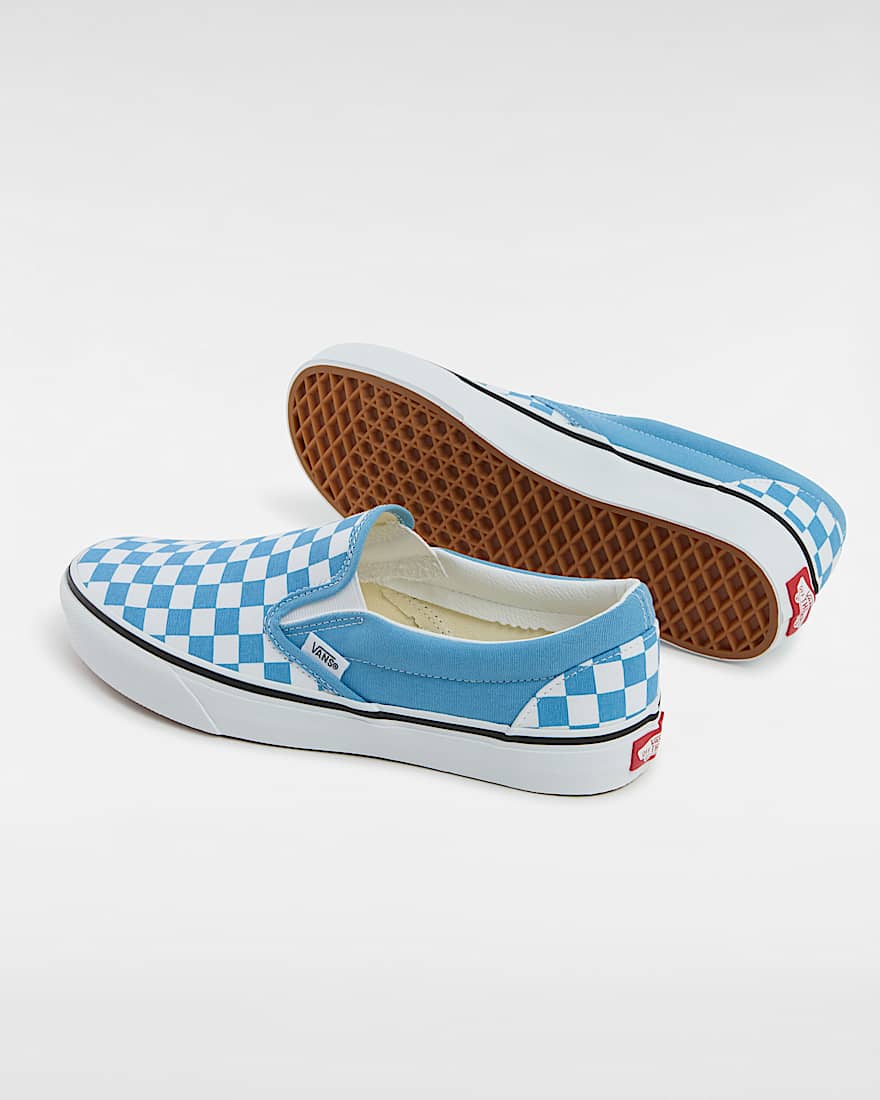 Classic SlipOn Checkerboard Schuhe VANS Blau ALT2