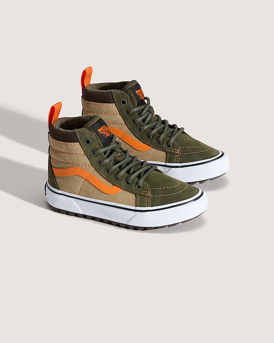 Kinder Sk8Hi Wasserabweisende Checkerboard Schuhe 814 Jahre VANS Grn ALT1