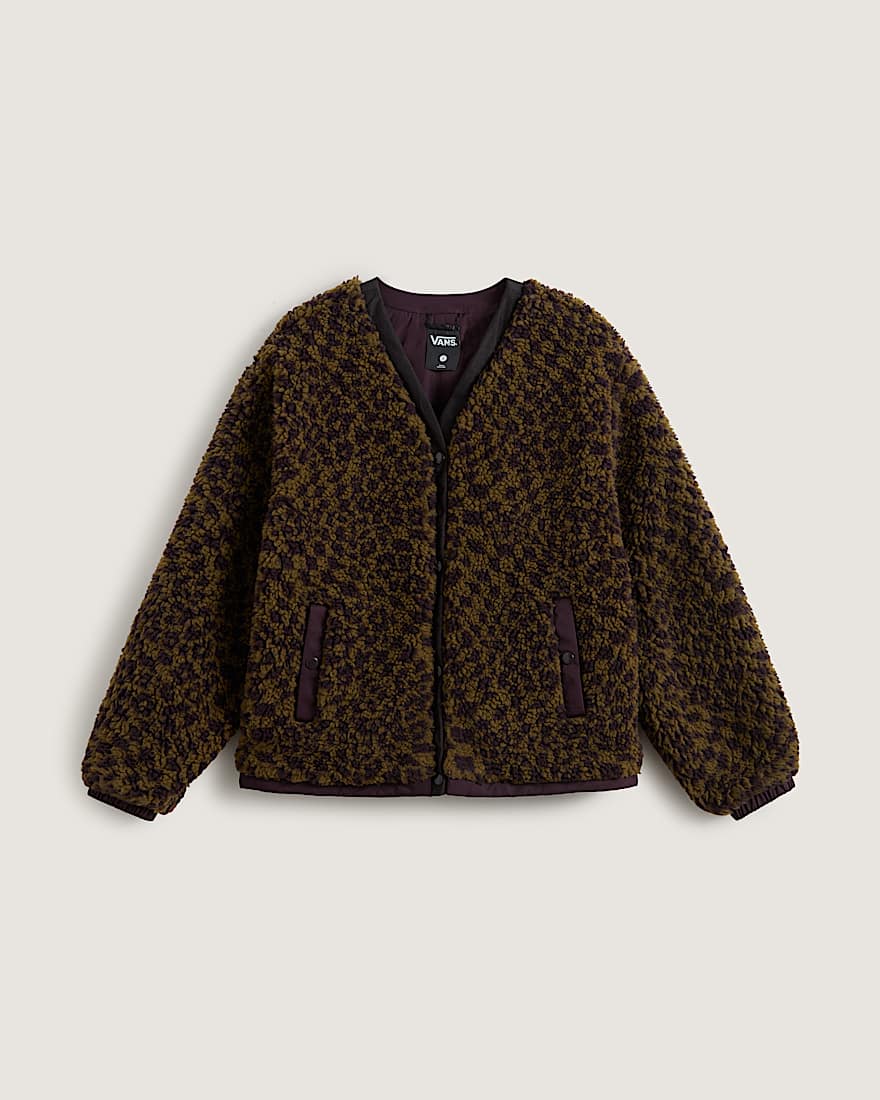 Suffolk Cheetah Check Pile Mantel VANS Blau HERO