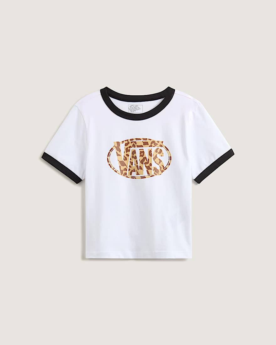 Leopard Oval Ringer TShirt VANS Schwarz HERO