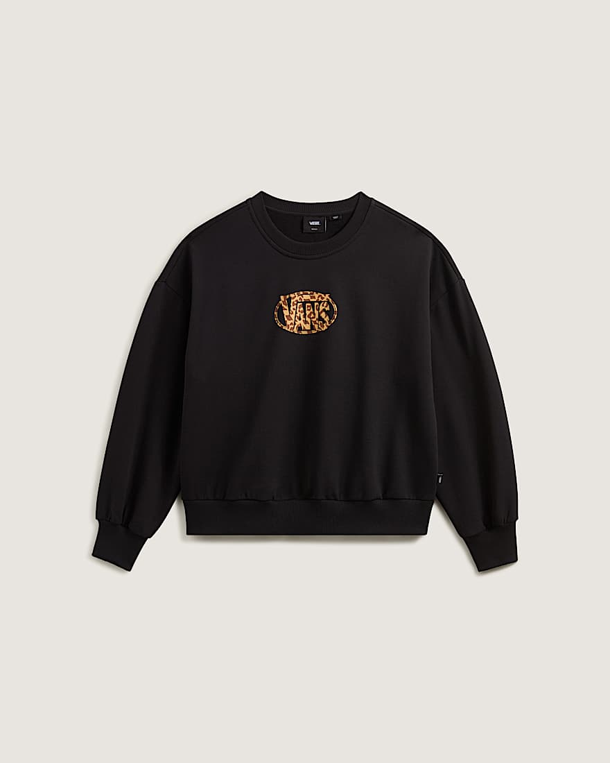 Leopard Oval RundhalsSweatshirt VANS Schwarz HERO
