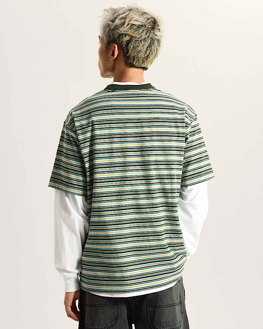 Cameron Stripe TShirt VANS Grn ALT3