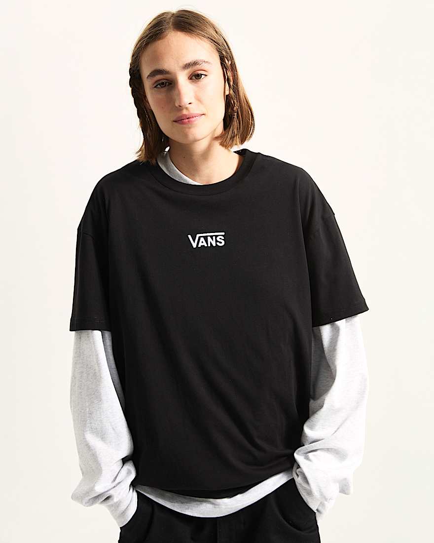 Flying V TShirt in bergre VANS Schwarz ALT2