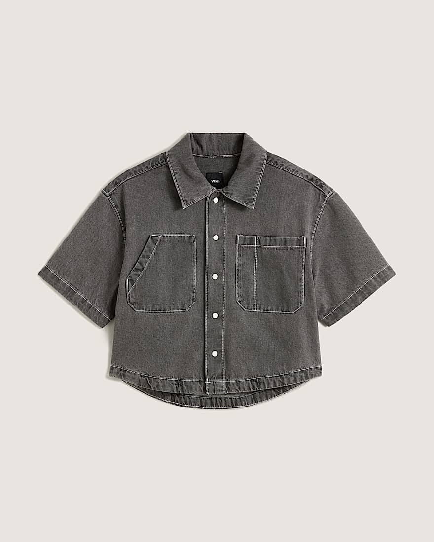 Natalie Denim Button Up Hemd VANS Grau HERO