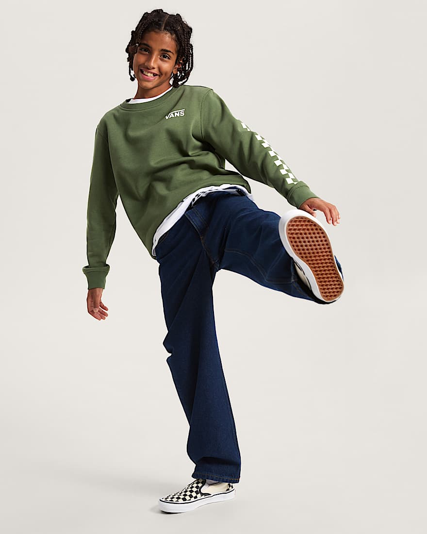 Kinder Exposition Check Sweatshirt 814 Jahre VANS Grn ALT4