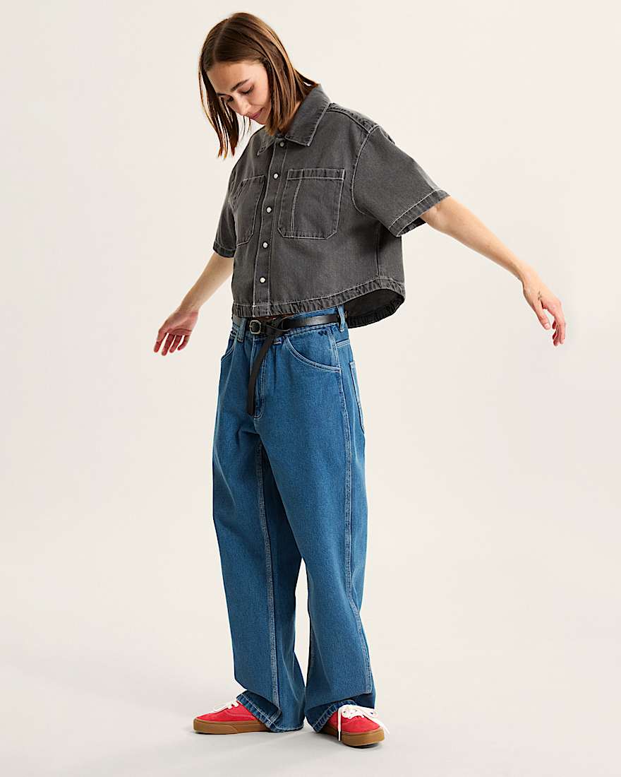 Natalie Denim Button Up Hemd VANS Grau ALT5