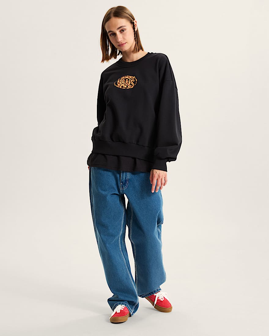 Leopard Oval RundhalsSweatshirt VANS Schwarz ALT5