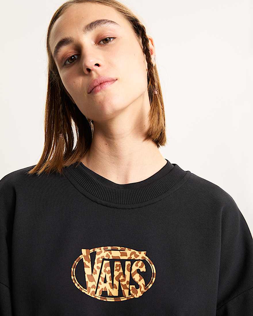 Leopard Oval RundhalsSweatshirt VANS Schwarz ALT6
