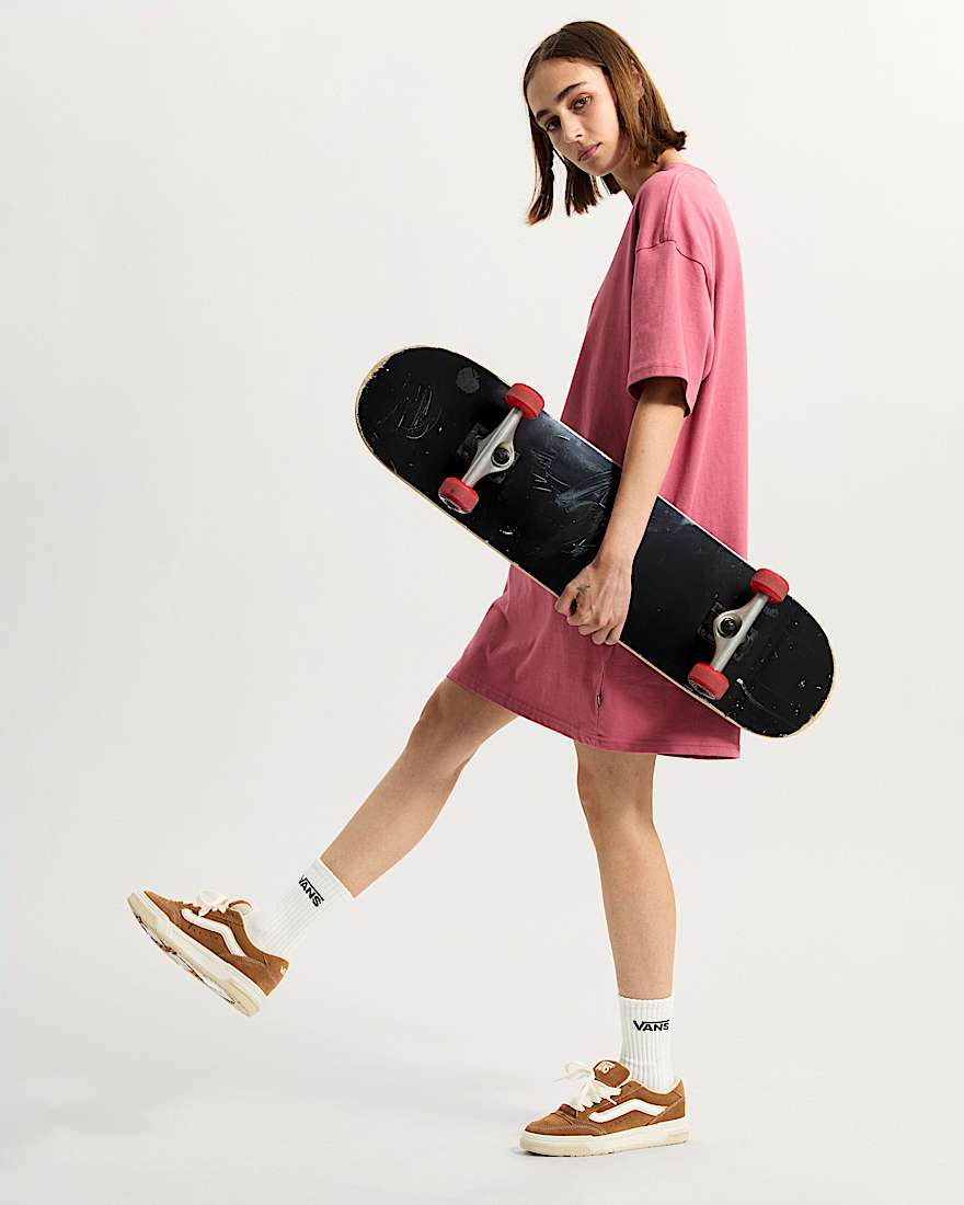 Center Vee TShirtKleid VANS Rosa ALT4