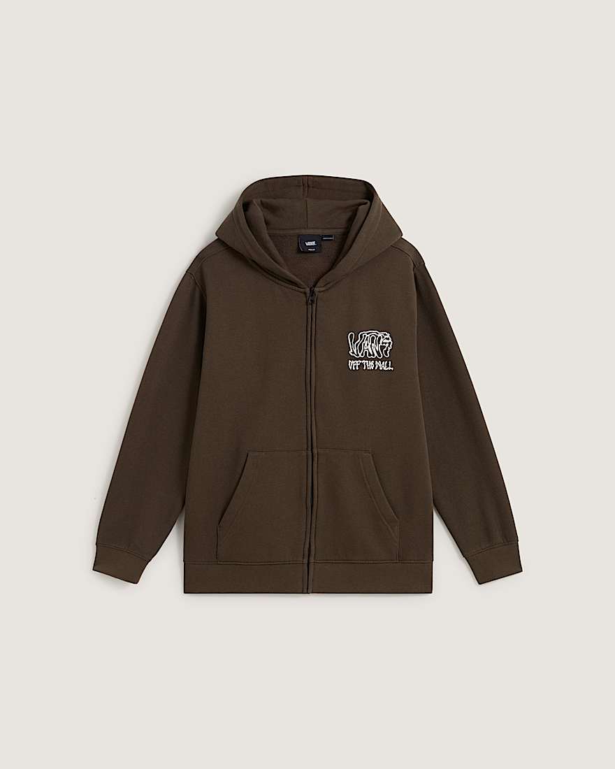 Kinder Rippled Hoodie mit Reiverschluss VANS Braun HERO