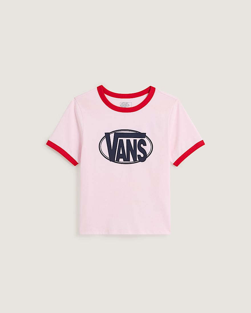 Centre Chest Logo Ringer TShirt VANS Rosa HERO