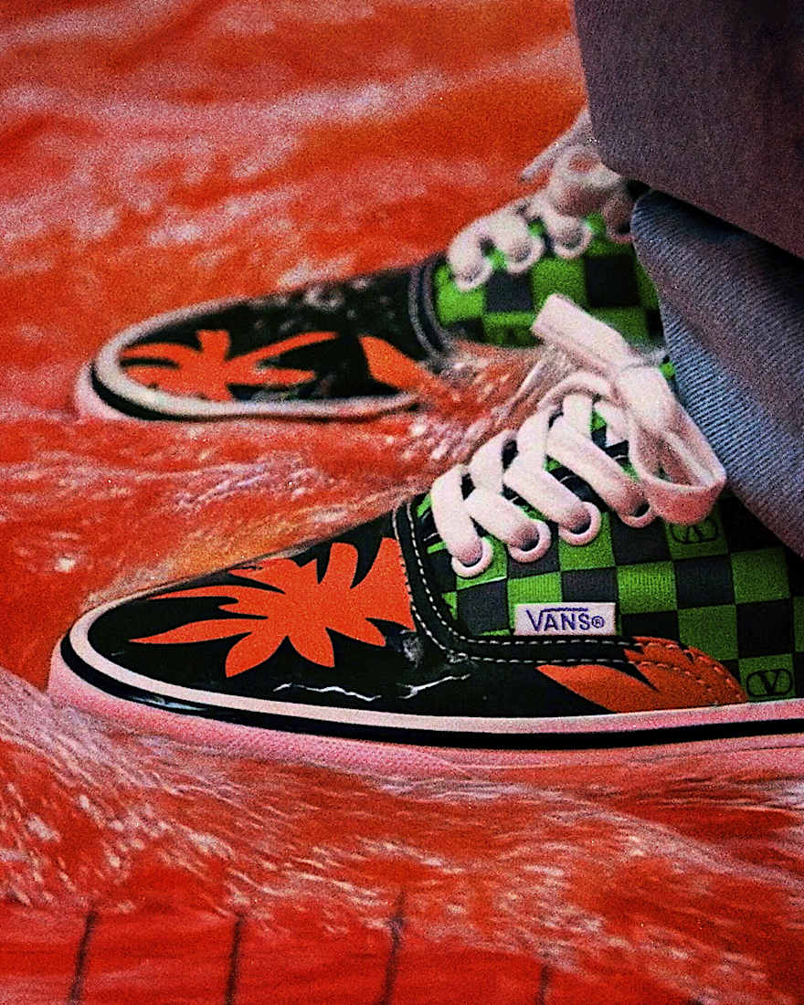Valentino Garavani und Vans Authentic Checkerboard VANS Grn ALT1