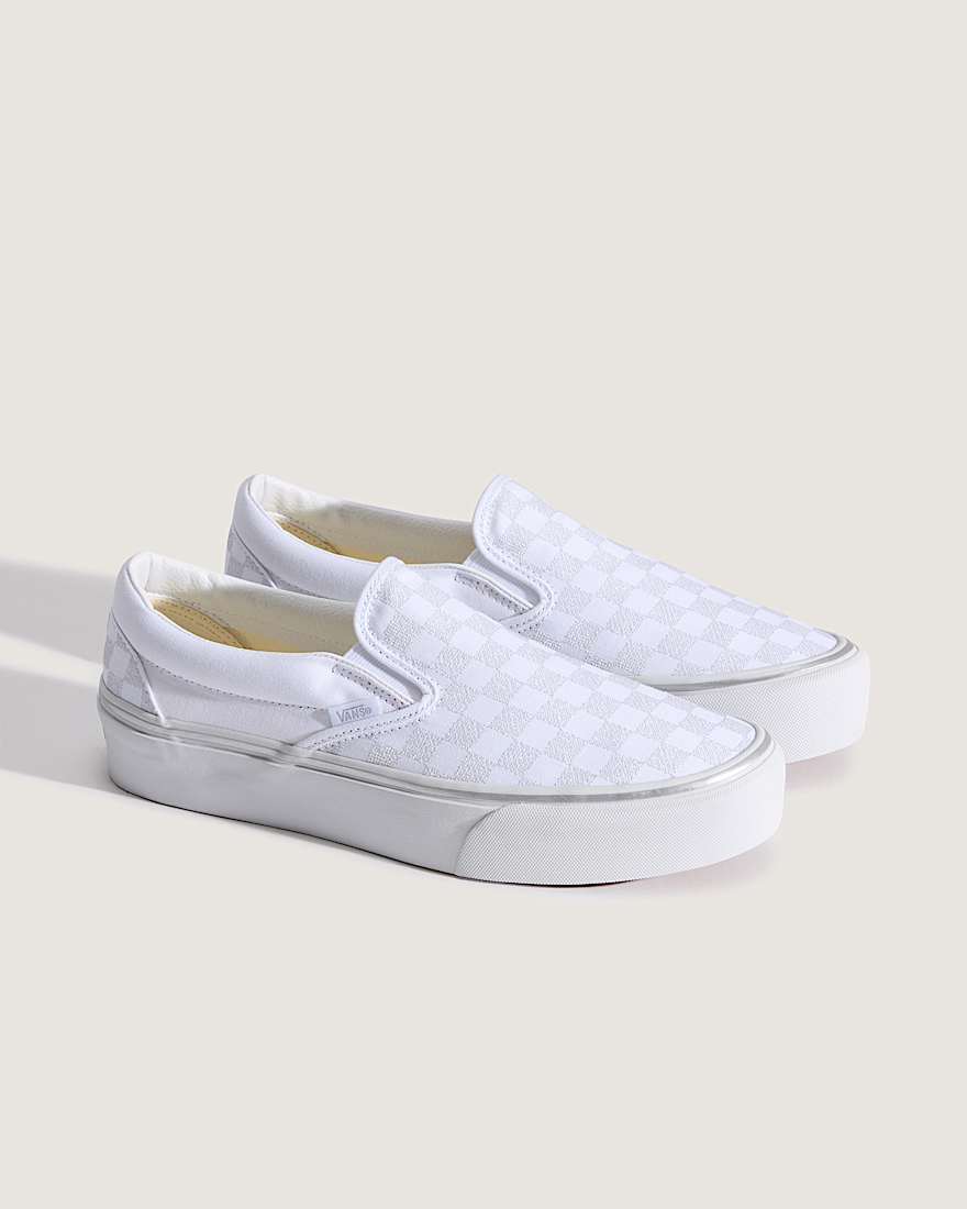 Classic Slip-On Platform Checkerboard Shoes