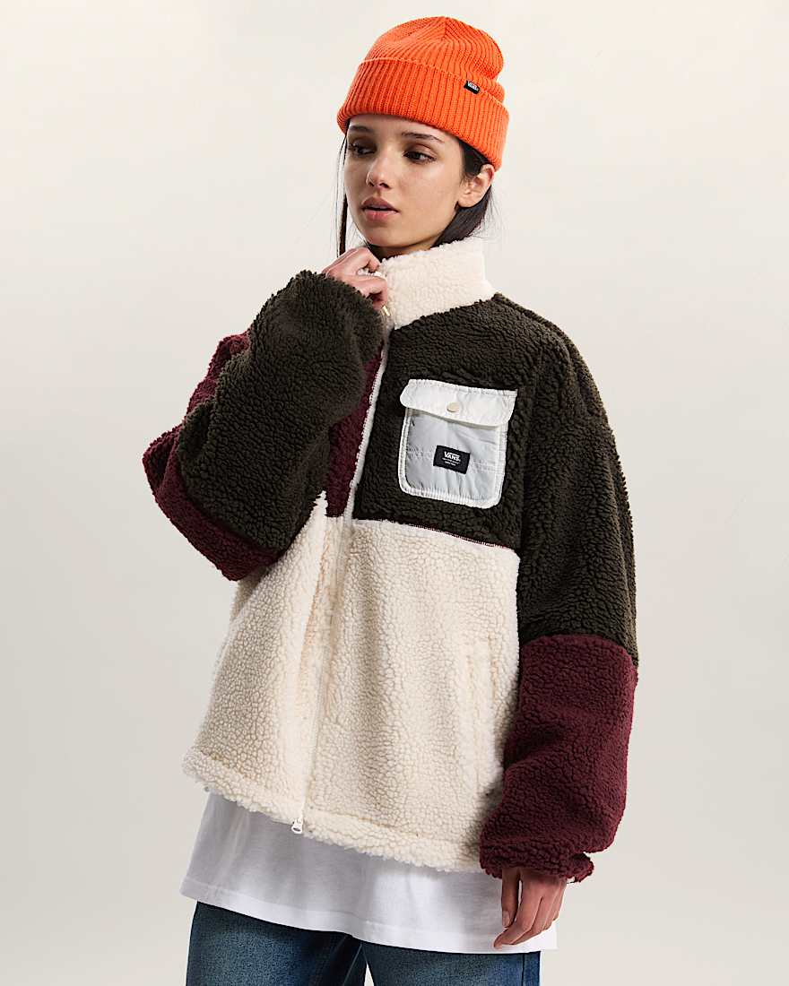 Wren Colourblock Jacke mit durchgehendem Reiverschluss VANS Bordeaux ALT2