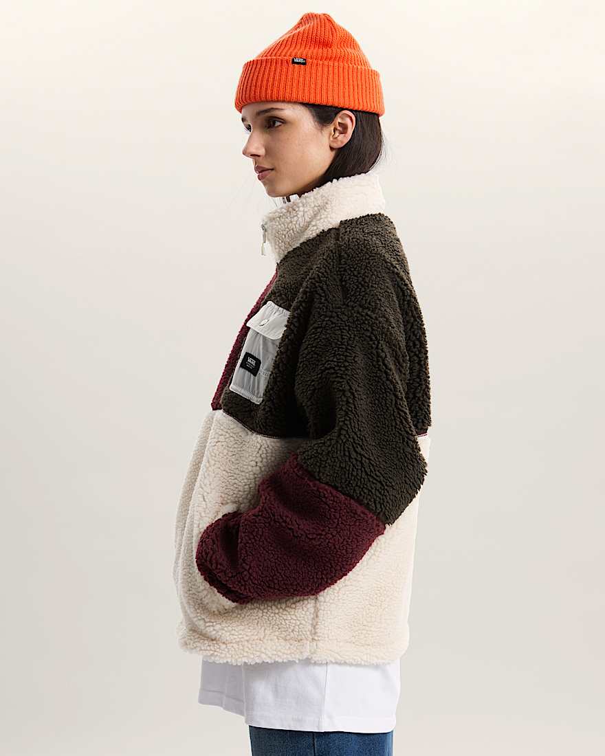 Wren Colourblock Jacke mit durchgehendem Reiverschluss VANS Bordeaux ALT4