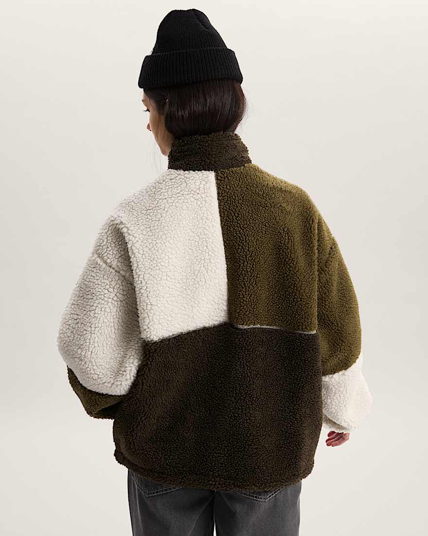 Giacca in pile a blocchi di colore Wren