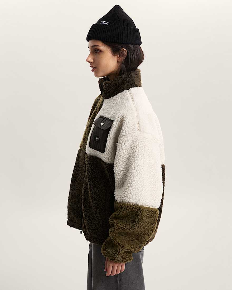 Giacca in pile a blocchi di colore Wren