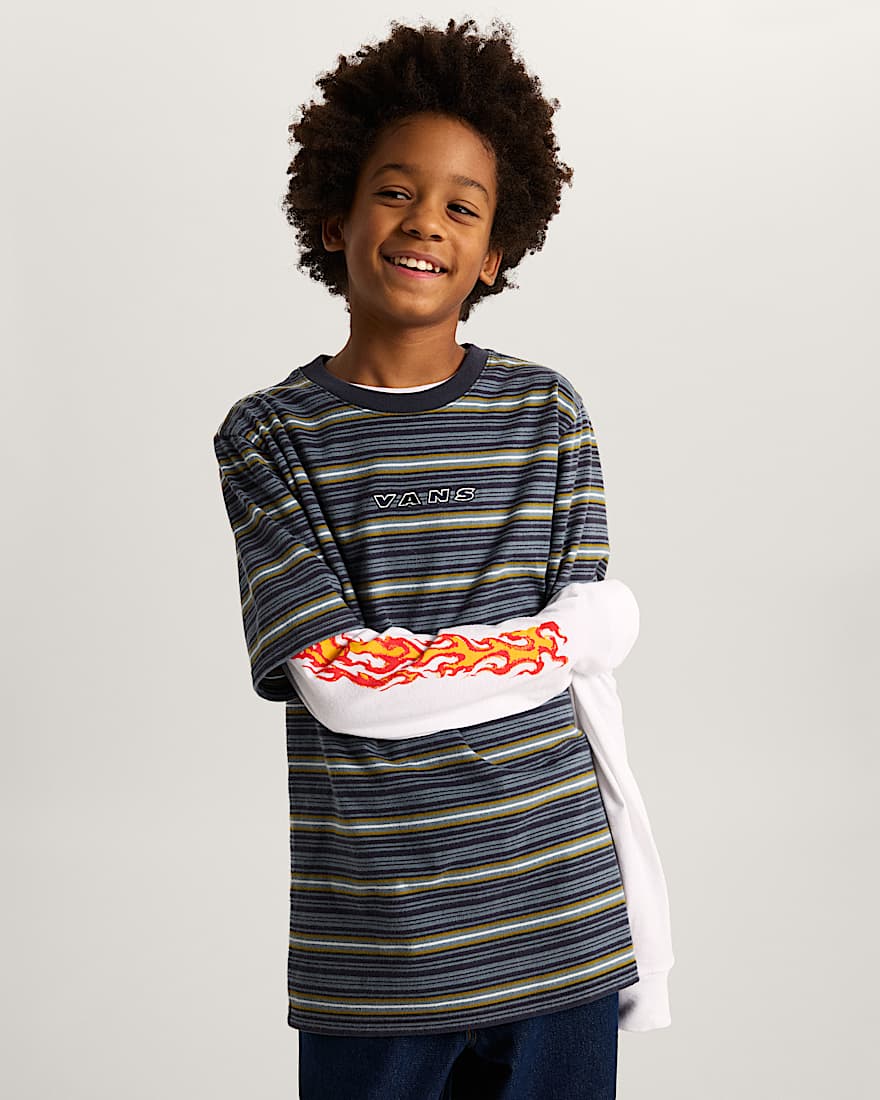 Kinder Cameron Stripe TShirt 814 Jahre VANS Grau ALT2