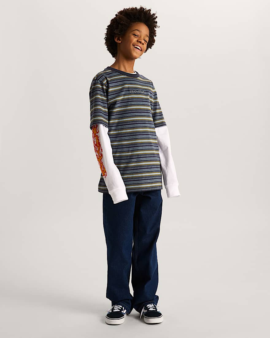 Kinder Cameron Stripe TShirt 814 Jahre VANS Grau ALT4