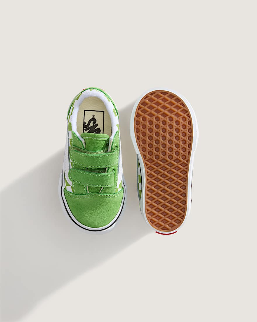 Kleinkinder Old Skool V Checkerboard Schuhe 14 Jahre VANS Grn ALT2