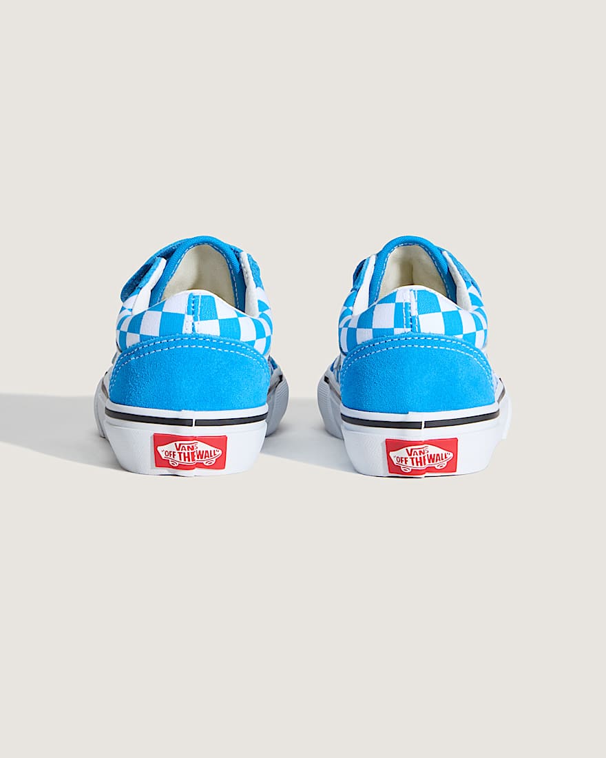 Kinder Old Skool V Checkerboard Schuhe 48 Jahre VANS Blau ALT3