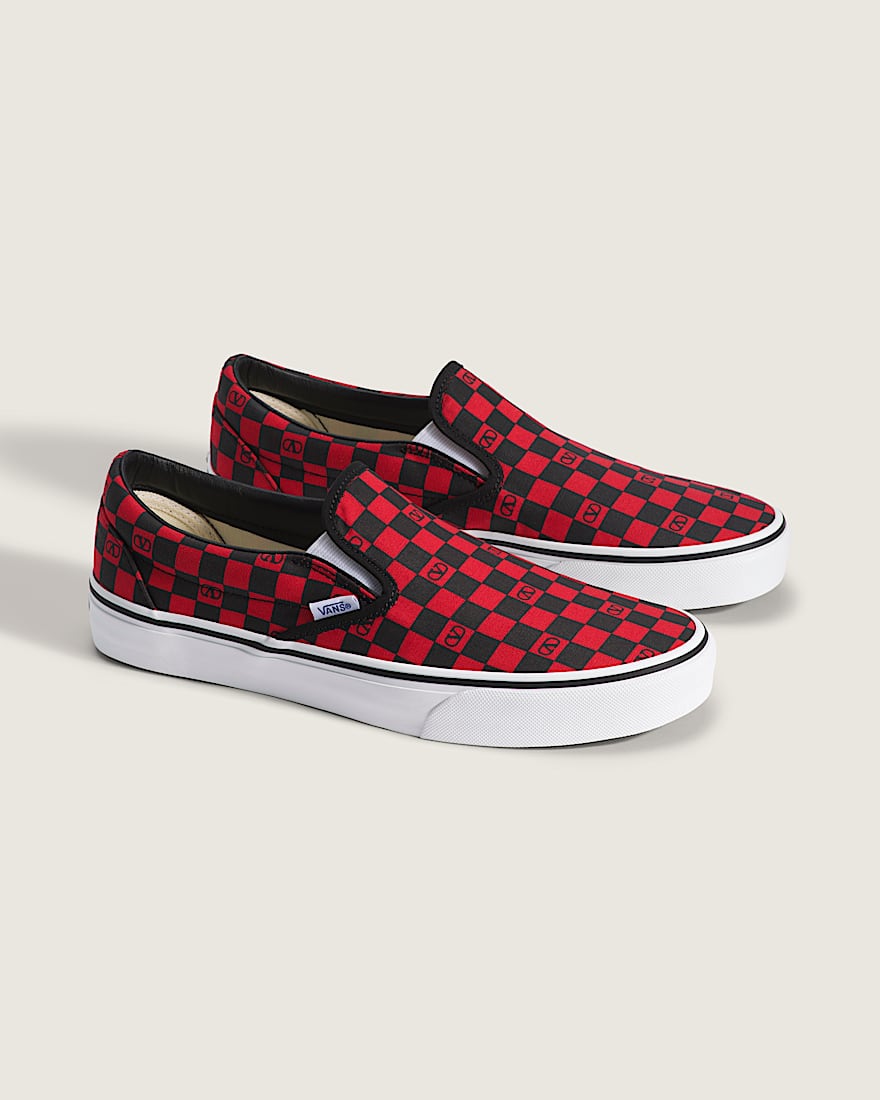 Valentino Garavani und Vans Classic SlipOn Checkerboard VANS Rot ALT1