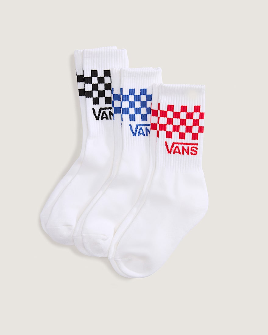 Kinder Classic Check Crew Socken 3 Paar VANS Wei HERO