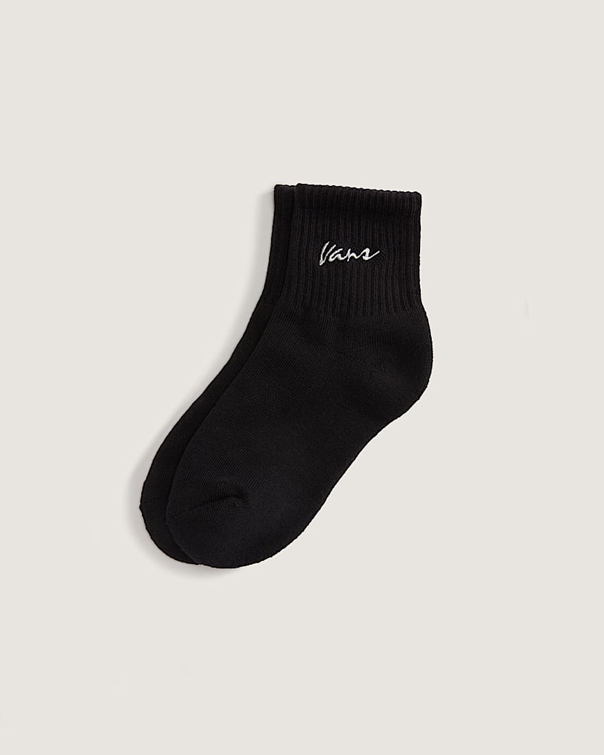 Kinder Classic Script Half Crew Socken 1 Paar VANS Schwarz HERO