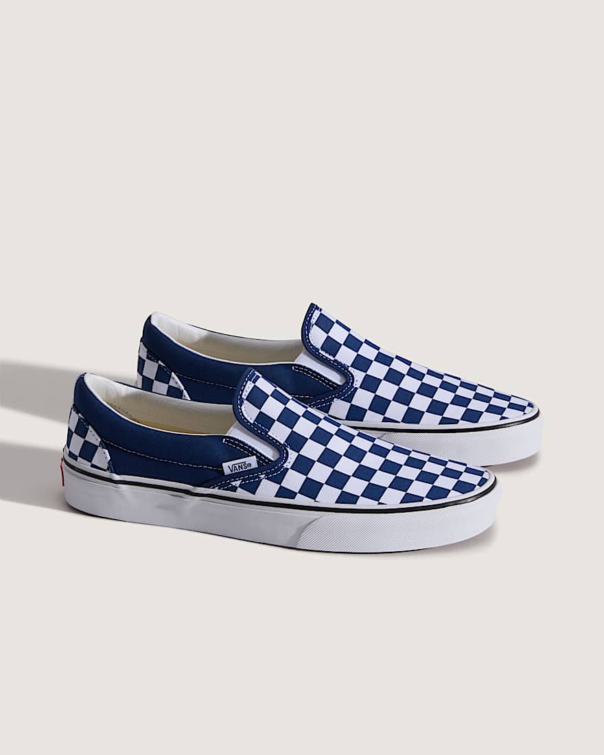 Classic SlipOn Checkerboard Schuhe VANS Blau ALT1