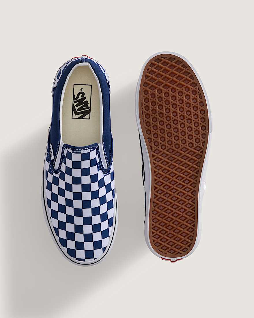 Classic SlipOn Checkerboard Schuhe VANS Blau ALT2